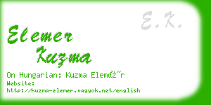 elemer kuzma business card